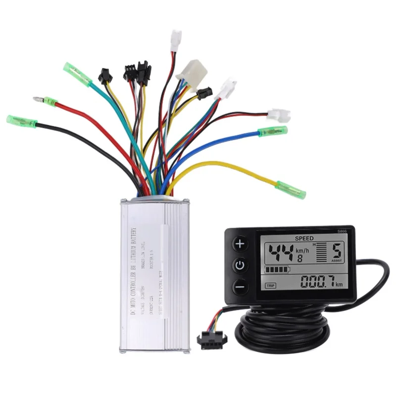 

36/48V 500/750W Electric Bicycle Scooter Brushless Controller Kit With LCD 866 Display Meter 22A9 Tube