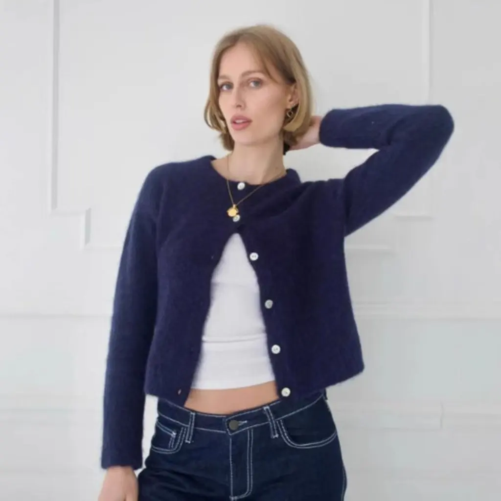 

Fashionable Long Sleeve Crewneck Sweater European American Style Comfortable Cardigan for Women New Trend from