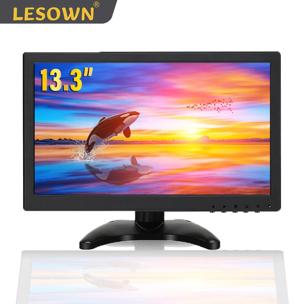 

LESOWN Portable Industrial Monitor 13.3 inch HD 1366x768 TN VGA HDMI AV LCD Touch Secondary Screen Display for Switch Laptop