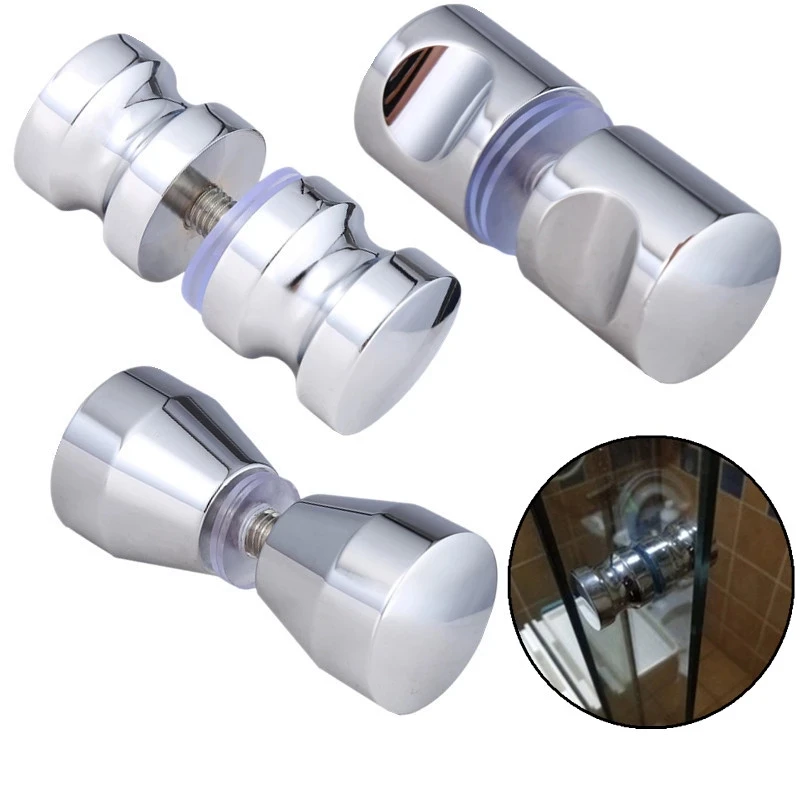Hợp Kim Nhôm Cửa Tay Cầm 1.1 "Đường Kính Kính Đơn Chuông Cửa Phòng Tắm Tắm Tủ Tay Cầm W/Vít Nhà Phần Cứng