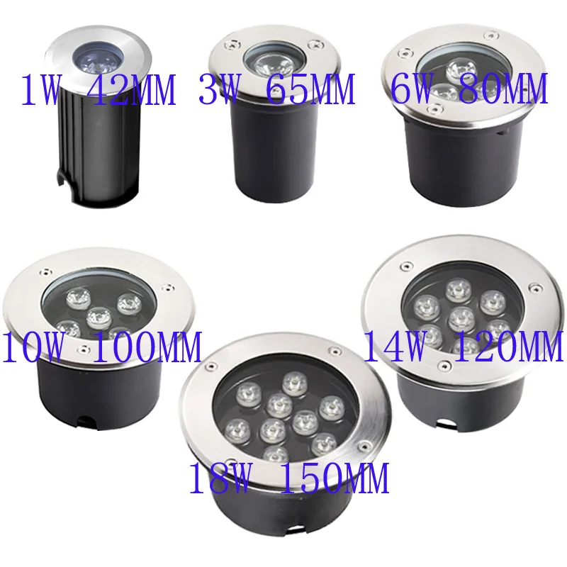 1W 3W 5W 7W 9W Waterproof LED Underground Light Outdoor Ground Garden Path Floor Buried Yard Spot Landscape IP67 DC12V AC85-265V