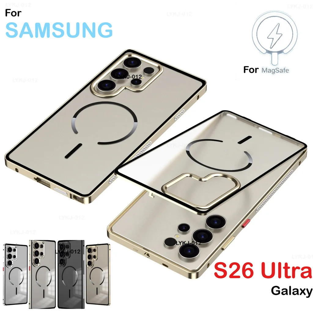 

Metal Case for Samsung Galaxy S26 Ultra S26 Plus S25 Ultra Bumper Shockproof Translucent Cover Matte PC Back Cover