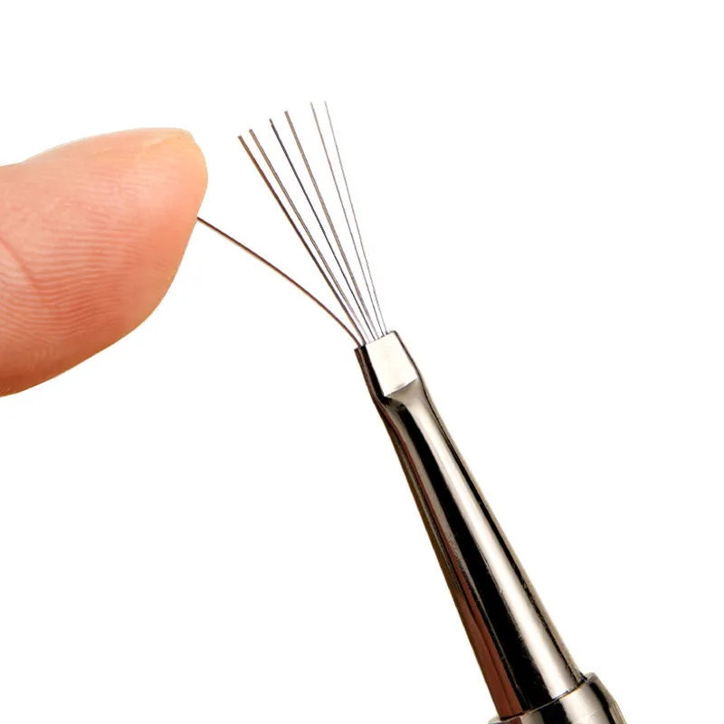 1/4PCS Doppel Runde Holz Griff Edelstahl Nadel Malerei Stift Gel Pinsel Kristall Nail art Maniküre