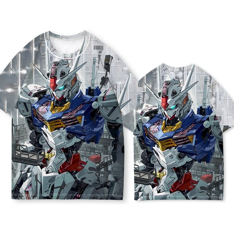 

Gundam Anime T Shirt Mecha Warrior Mechanical Design Print Unique Bandai Inspired Double Sided Style Must Have for Anime Fans