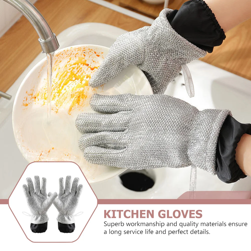 

1Pair Reusable Kitchen Gloves Comfortable Dishwashing Gloves for Cleaning Plates Pots and