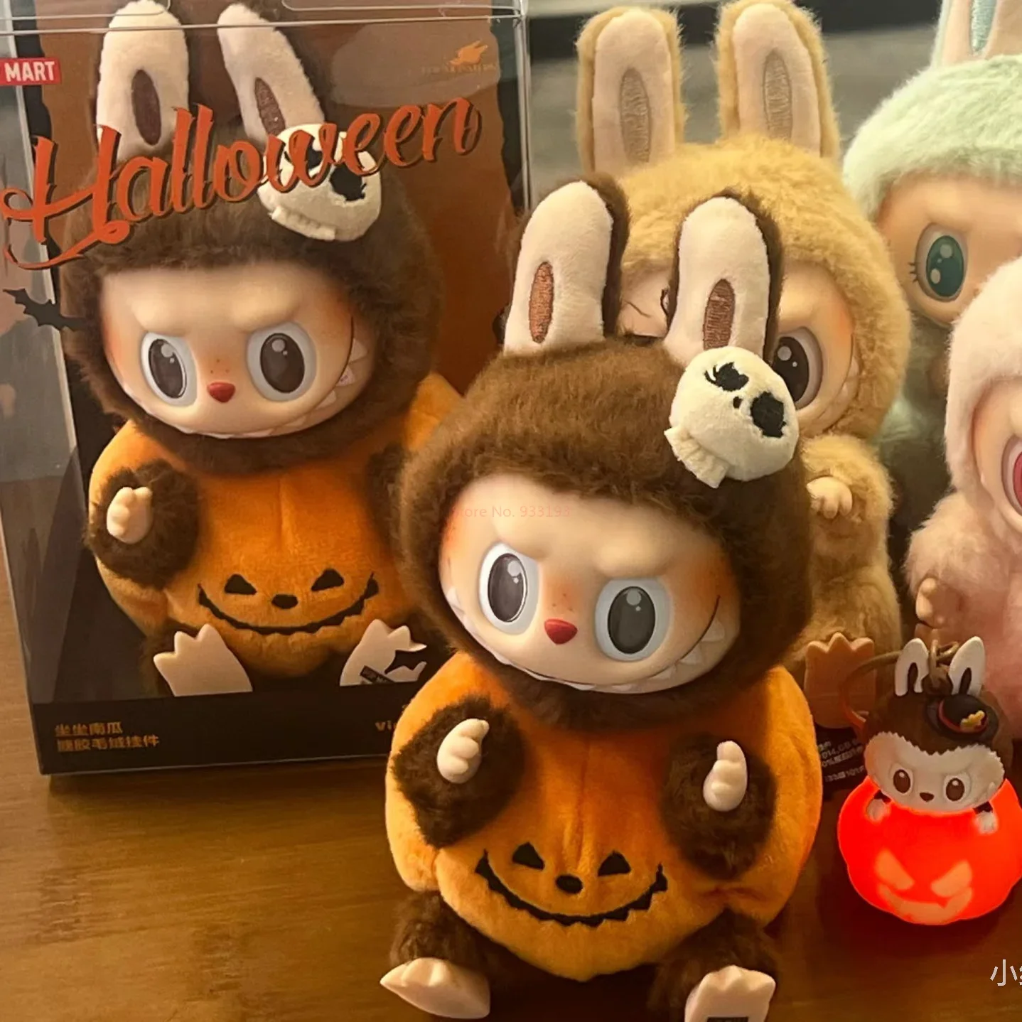 Pop Mart Labubu Hallowween Party Series 1:1 Replica Sitting Pumpkin Vinyl Plush Pendent Pendant Desktop Ornaments Collection