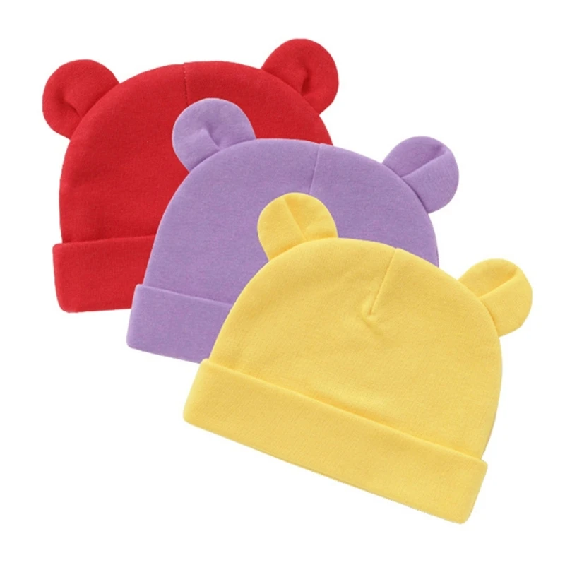 Knitted 3D Ears Bucket Hat Funny Plush for Baby Boys Girls Cosplay Christmas Party Holiday Hat Multi Color Dropship