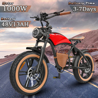 B10 E-bike 1000W Powerful Motor 48V13AH Lithium Battery Retro Electric Bike 20*4.0 Inch Fat Tire Adult Mountain Electric Bicycle
