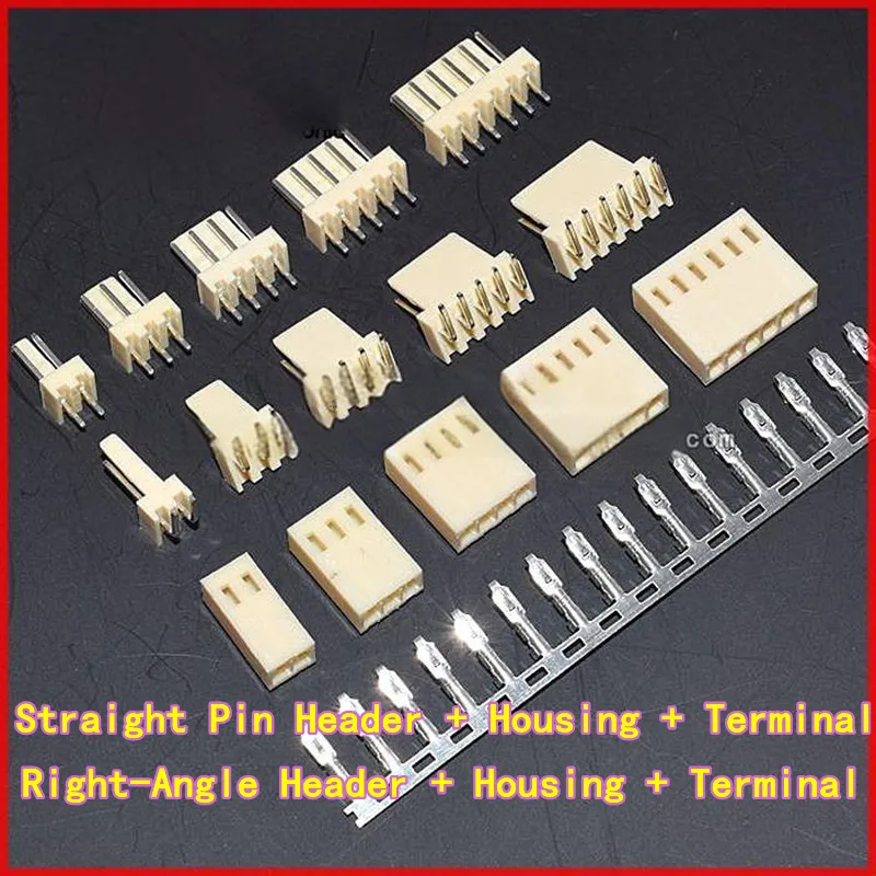 10 sets Complete Set: KF2510-2/3/4/5/6/8/10-12P 2.54mm Pitch, Straight/Right-Angle Pin Header + Housing + Terminal