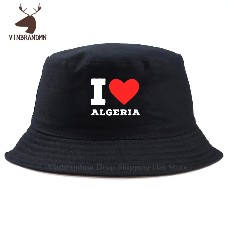 2022 hot sale fashion I love algeria unisex baseball cap summer outdoor hip hop visor fishing hat 100% cotton hip hop bucket hat