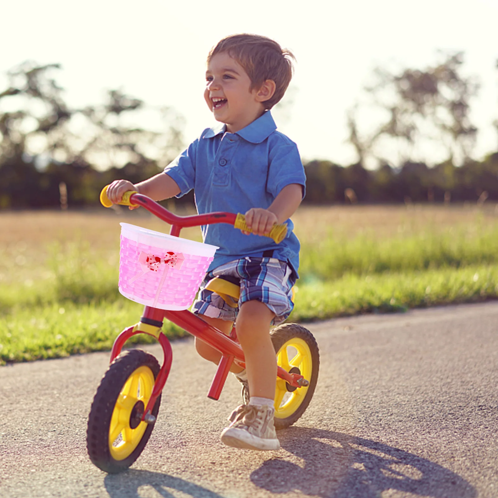 

1Set Bike Basket Decorative Supplies Bright Color Luster Happy Gift Choice Childrens Bicycles Accessories