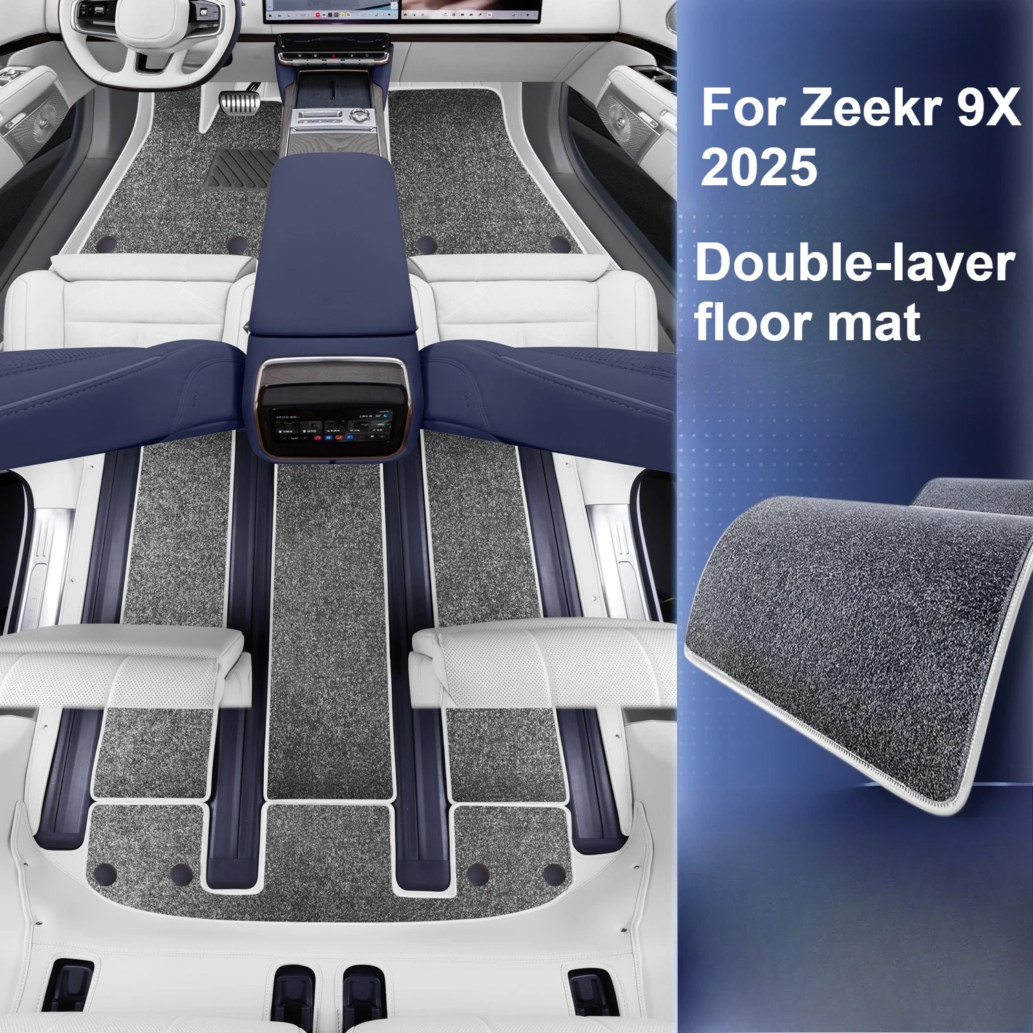 For Zeekr 9X 2025 Full-Coverage Floor Mats Eco-Friendly Leather Double-Layer Carpet Waterproof and Dirt-Resistant  Accessories