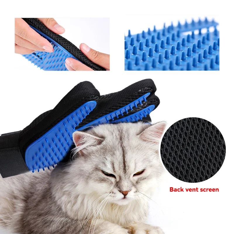 Pet Hair Glove Comb Pet Dog Cat Grooming Cleaning Glove Deshedding Hair Remover Massage Brush Animal Supplies Cat Accessoies