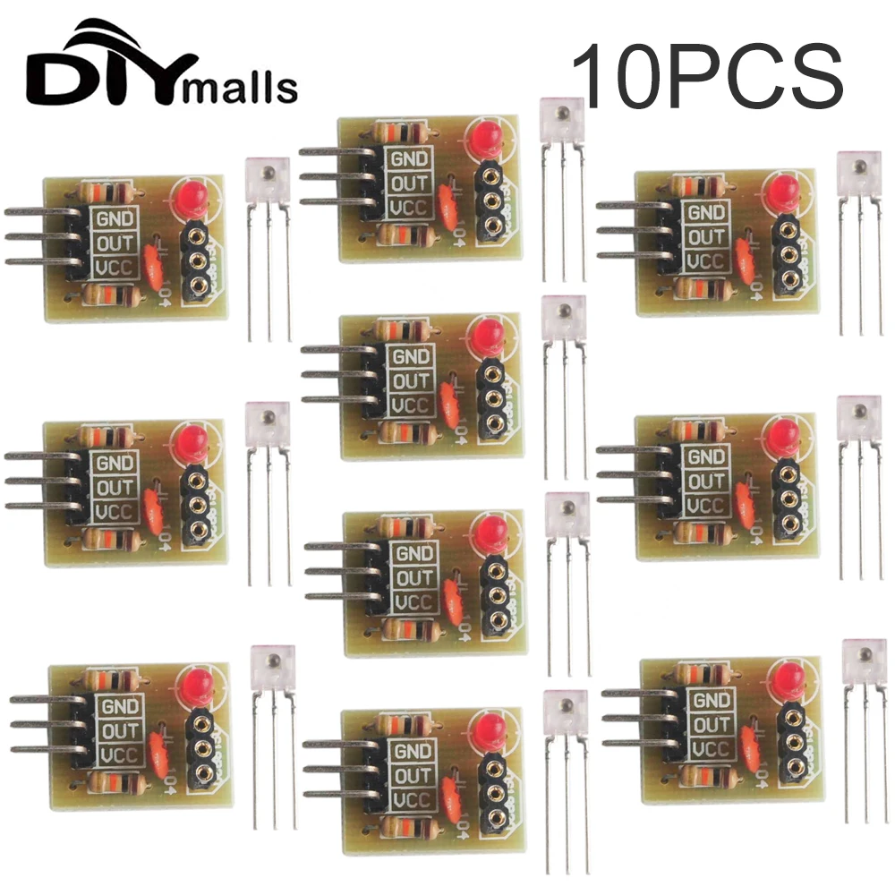 10PCS Laser Receiver Sensor Module Non-Modulator Tube Laser Sensor Module Relay Switch High Level Low Level for Arduino