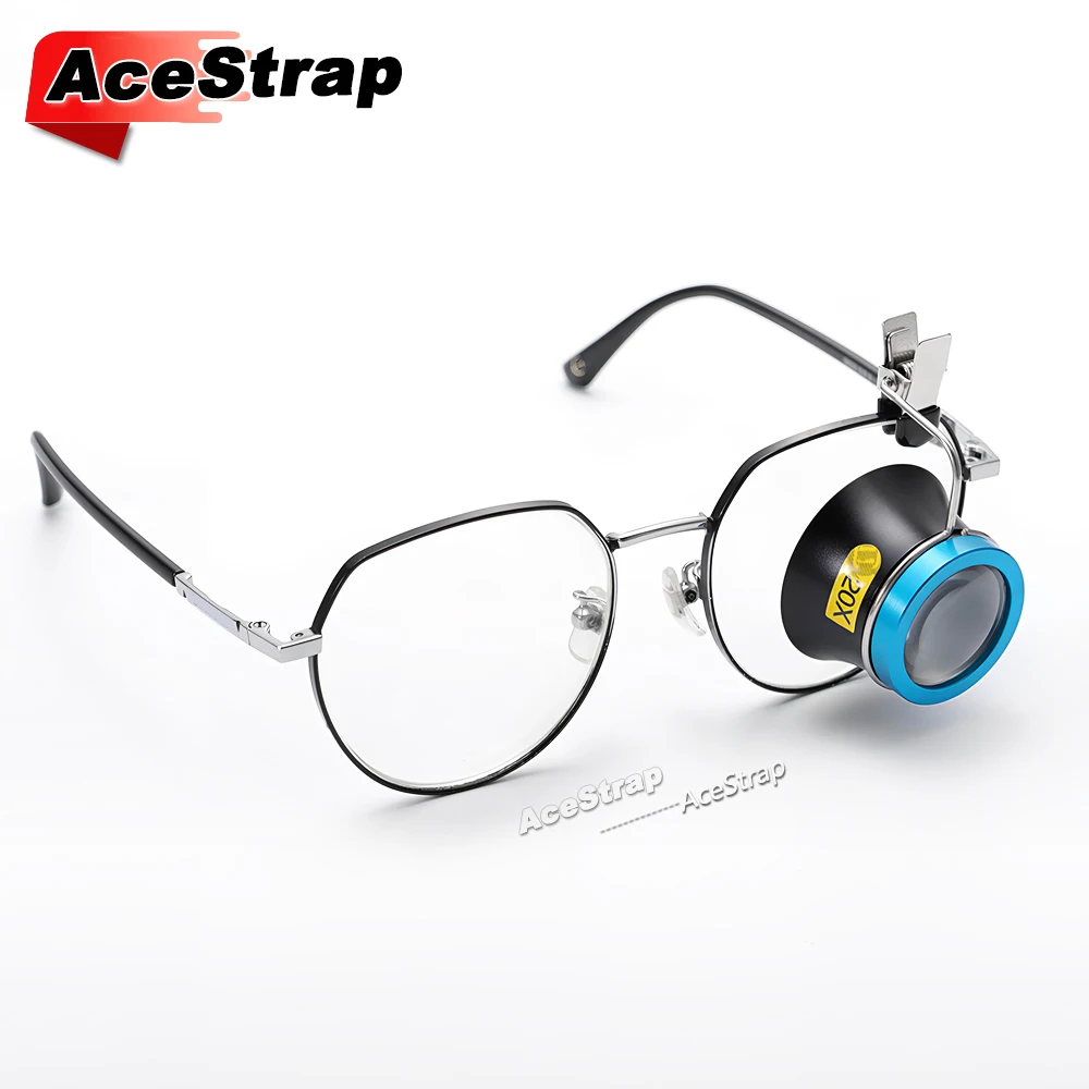 Portable Magnifier 5X 10X 20X Watch Repair Tool Eyeglass Magnifier Clip-On for Watchmakers Eyepiece Processing Operation Tools