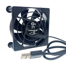 2pcs 80mm USB Cooling Fan for Router Android TV Box Computer Set Top Box Wireless Mute Quiet Cooler 5V Power Radiator 80X80X32mm