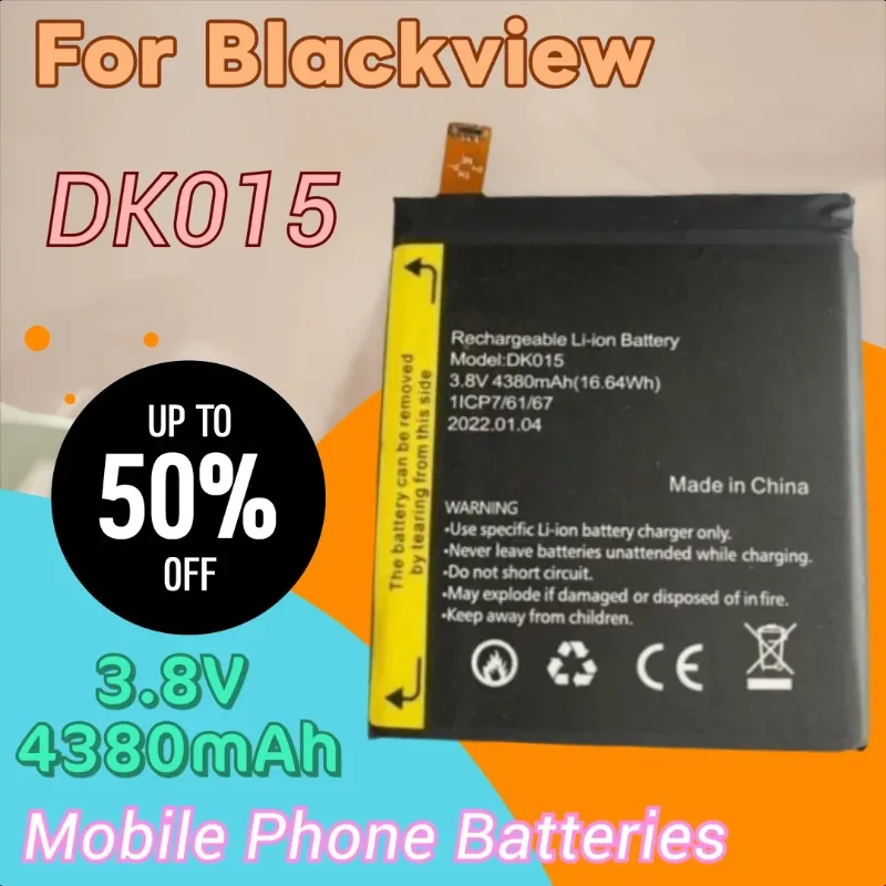 

100% New High Quality 3.8V 4380mAh Replacement Mobile Phone Battery DK015 for Blackview BV9900 Pro BV9900E BV9900Pro