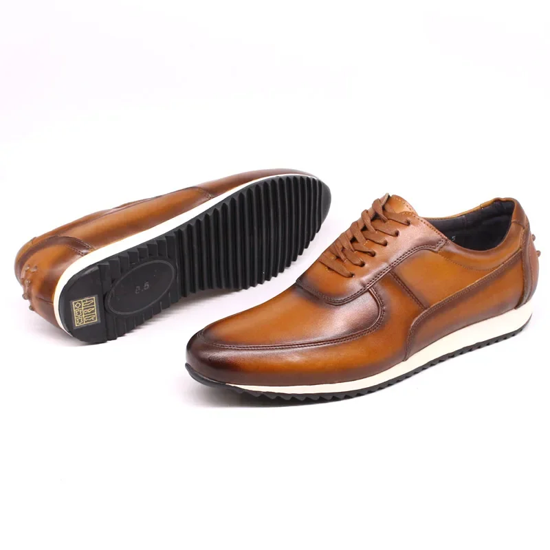 Large Sizes Men's Genuine Leather Casual Business Oxford Shoes Comfortable Breathable Fashion Sneakers Sport Flat Footwear