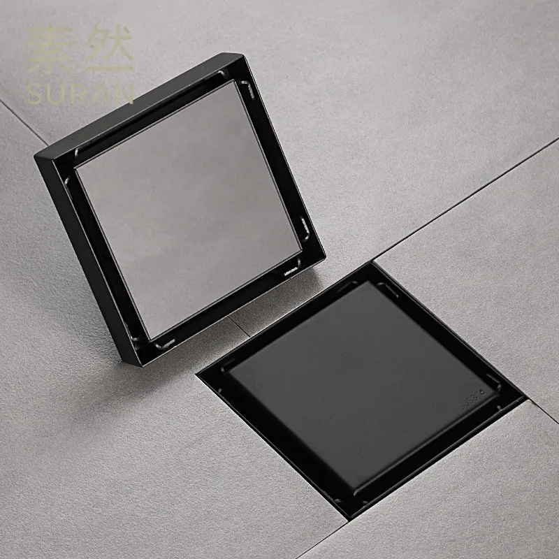 استنزاف أرضي غير مرئي، تصريف دش مخفي من الفولاذ المقاوم للصدأ 304 للحمام، مضاد للرائحة وسهل التنظيف