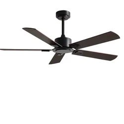 Ventilatore da soffitto da 56 pollici stile industriale nero retrò telecomando ristorante interno soggiorno senza lampada ventilatore elettrico 110 220V