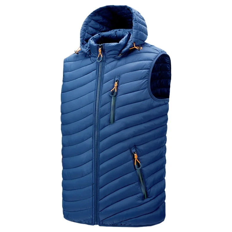 

Men's Winter Autumn Coat Top Vest Hooded Zipper Thickened Warm Solid Color Simple Comfortable Casual Design Versatile Slimming