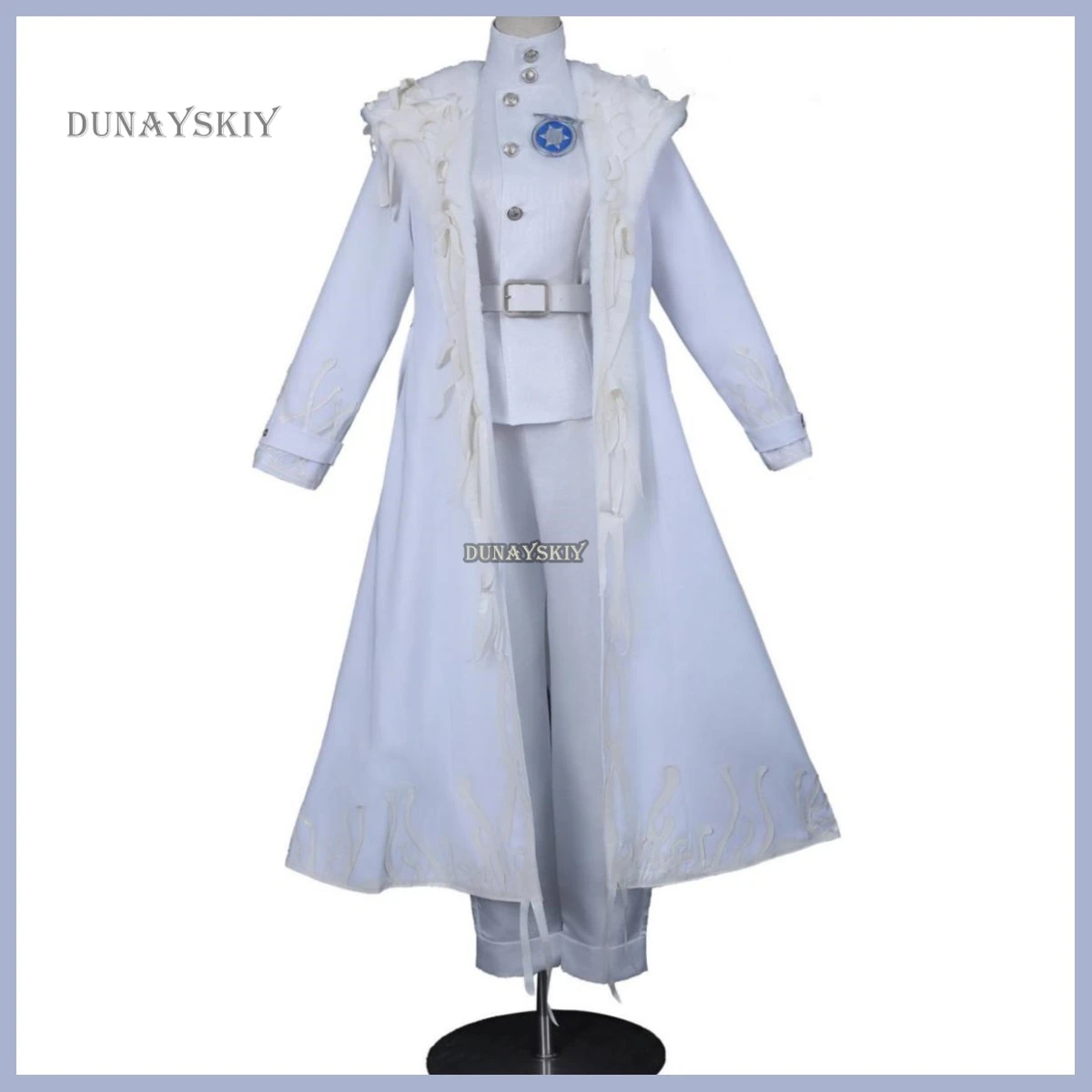 Anime Game Identity Ⅴ Frederick Kreiburg Cosplay Costume Composer Pioneerr Research Wig Trench Coat Uniform Man Carnival Suit