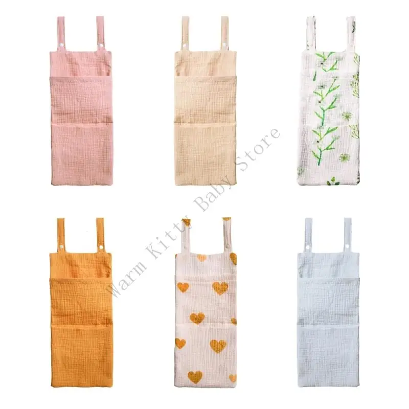 

XXFE Soft Cotton Baby Crib Hanging Storage Bag for Toy Diapers Essential