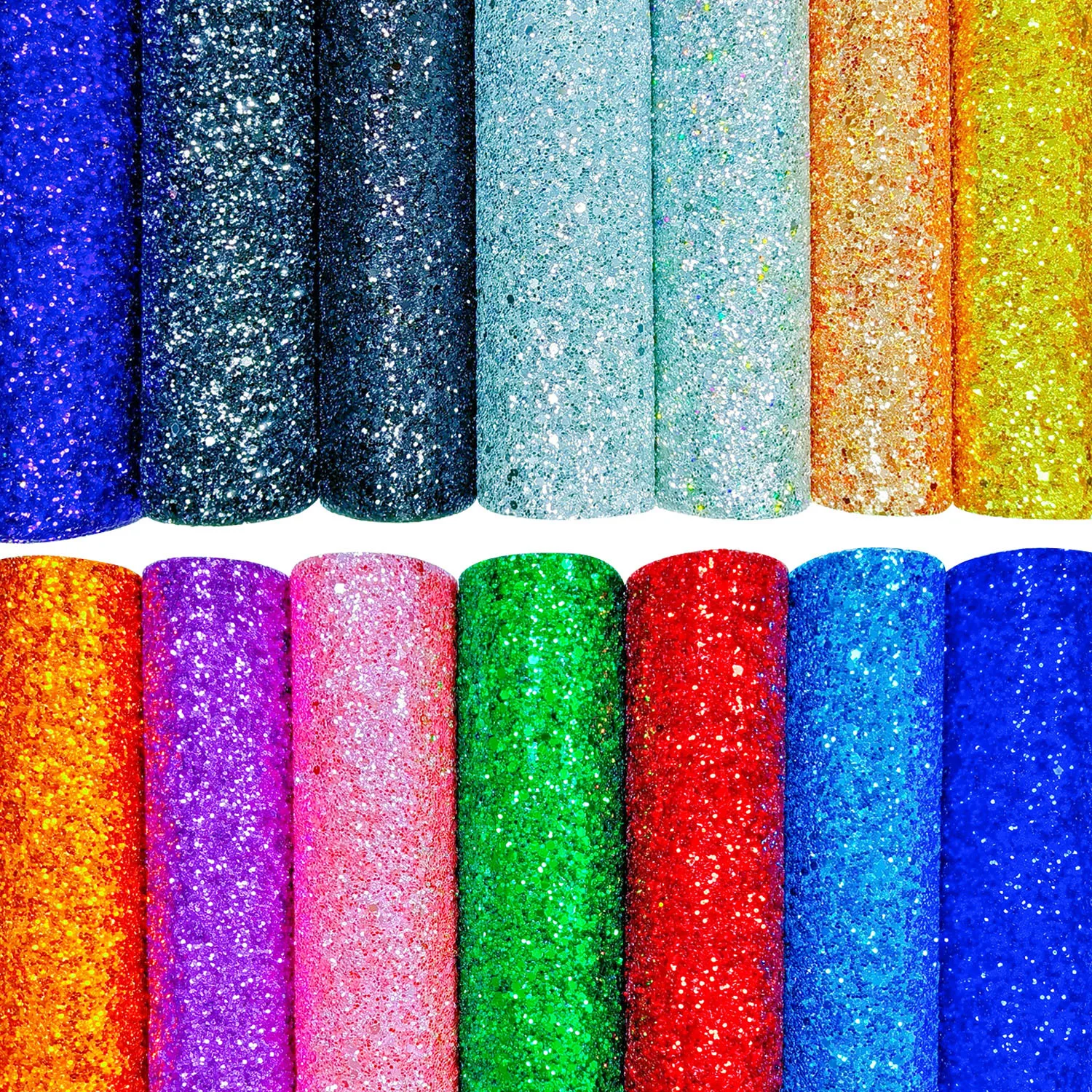 Shiny Glitter Faux Leather Rolls PU Synthetic Leather Fabric for DIY Crafts Wedding Sewing Making Earrings Crafts Hair Bows