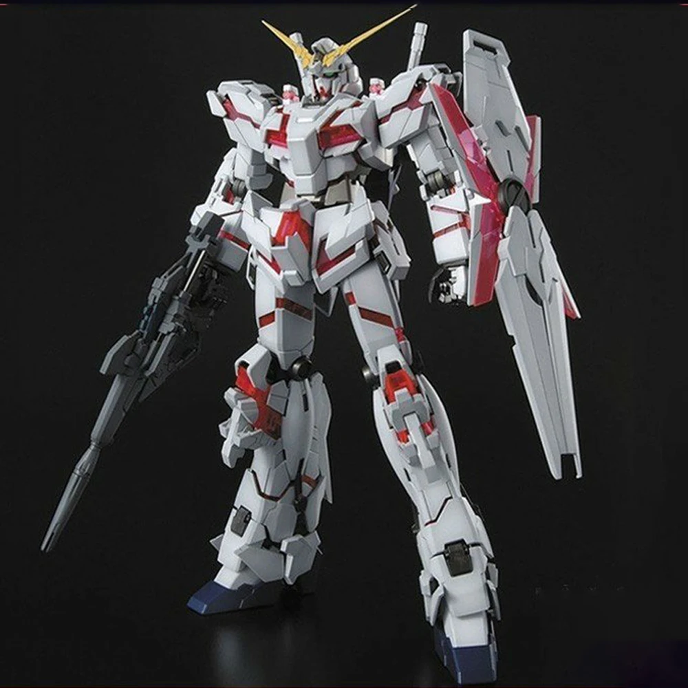 In Stock Original Baidai MG Gundam Unicorn 1/100 Rx-0 Assembled Figure Model Anime Action Collectible Toy Ornament Festival Gift