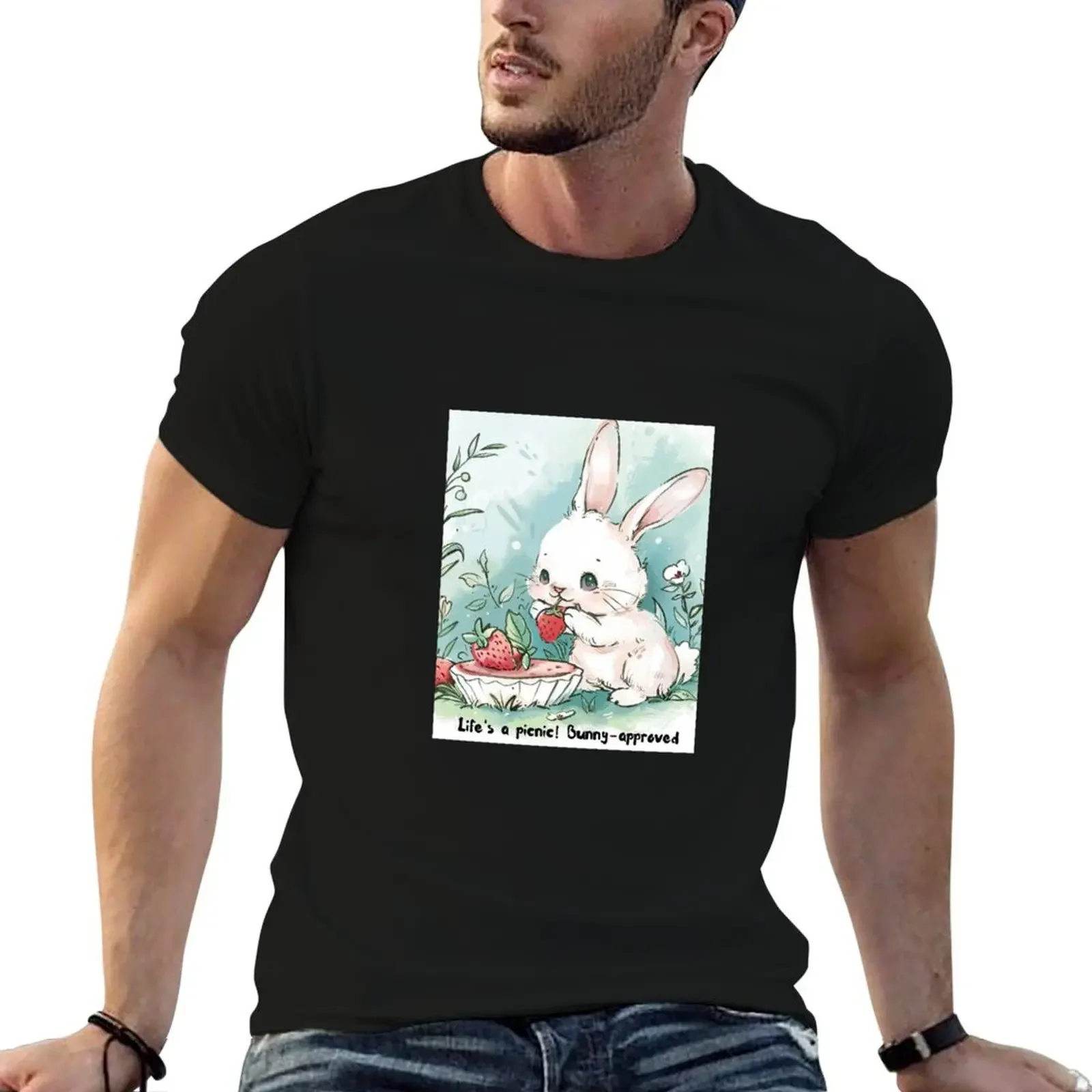 Life's a picnic! Bunny-approved. T-Shirt vintage graphic tee custom shirt oversized graphic tee sweat shirts, men