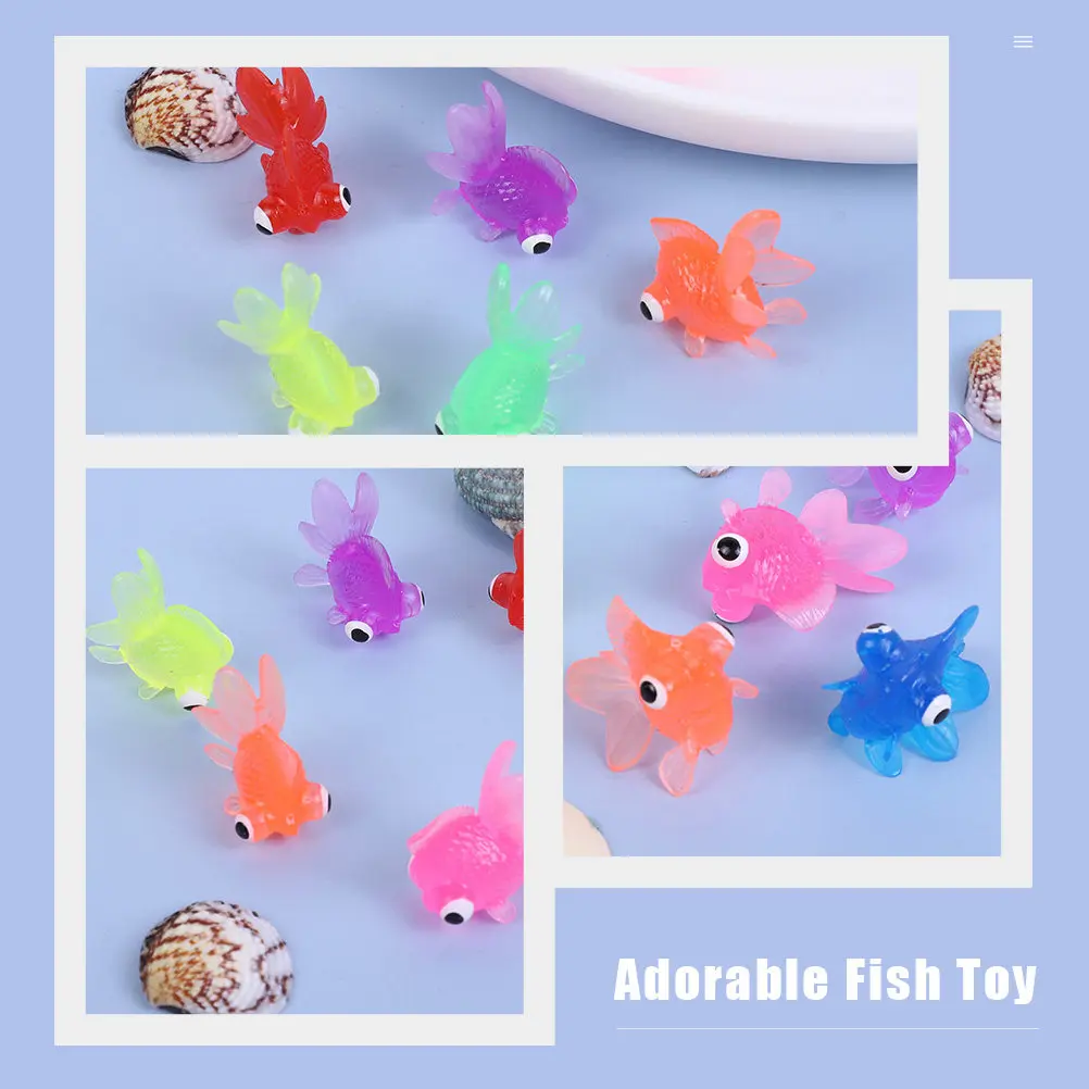 

20Pcs Lifelike Floating Goldfish for Aquarium Fish Tank Decoration Kids Bath Play Fun Realistic Tpr Simulation Fish Adorable
