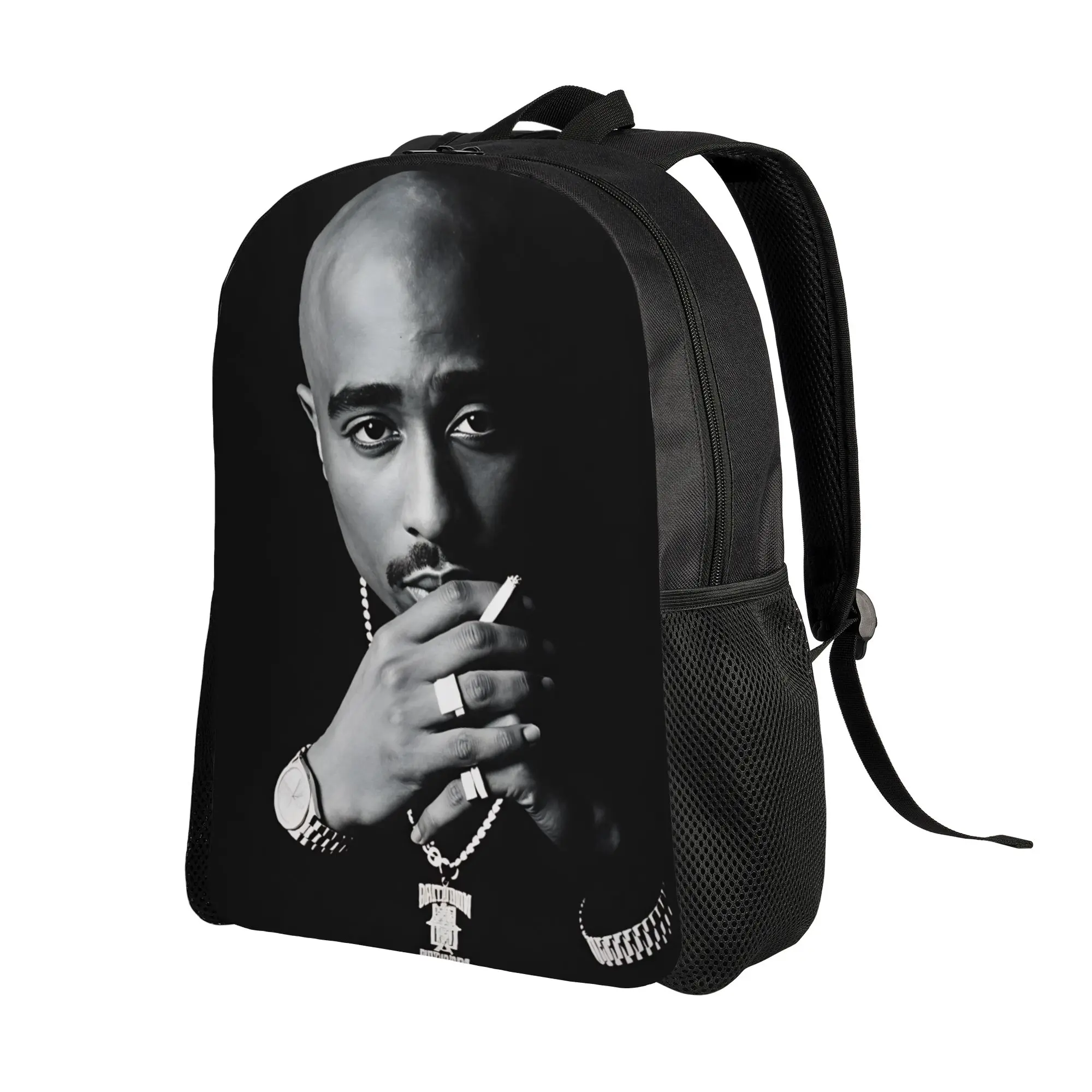 Rapper Tupacs Backpack  Women Polyester Travel Backpacks Print Aesthetic High School Bags Rucksack