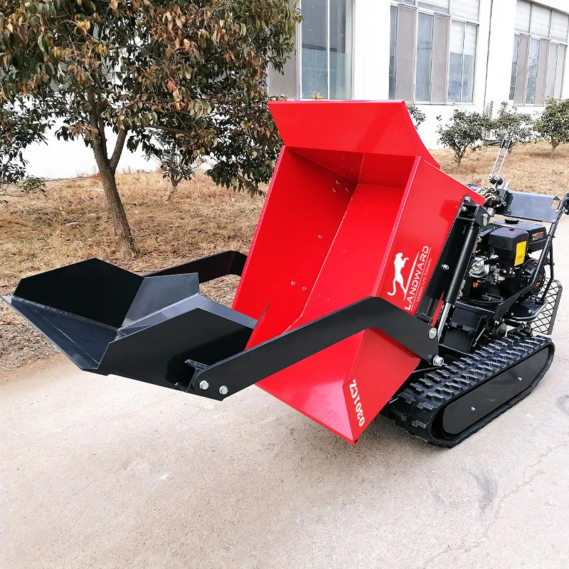 Entrega rápida pequeno caminhão basculante disponível em estoque pequeno caminhão basculante de pista hidráulica 500 kg gasolina mini dumper venda personalizada