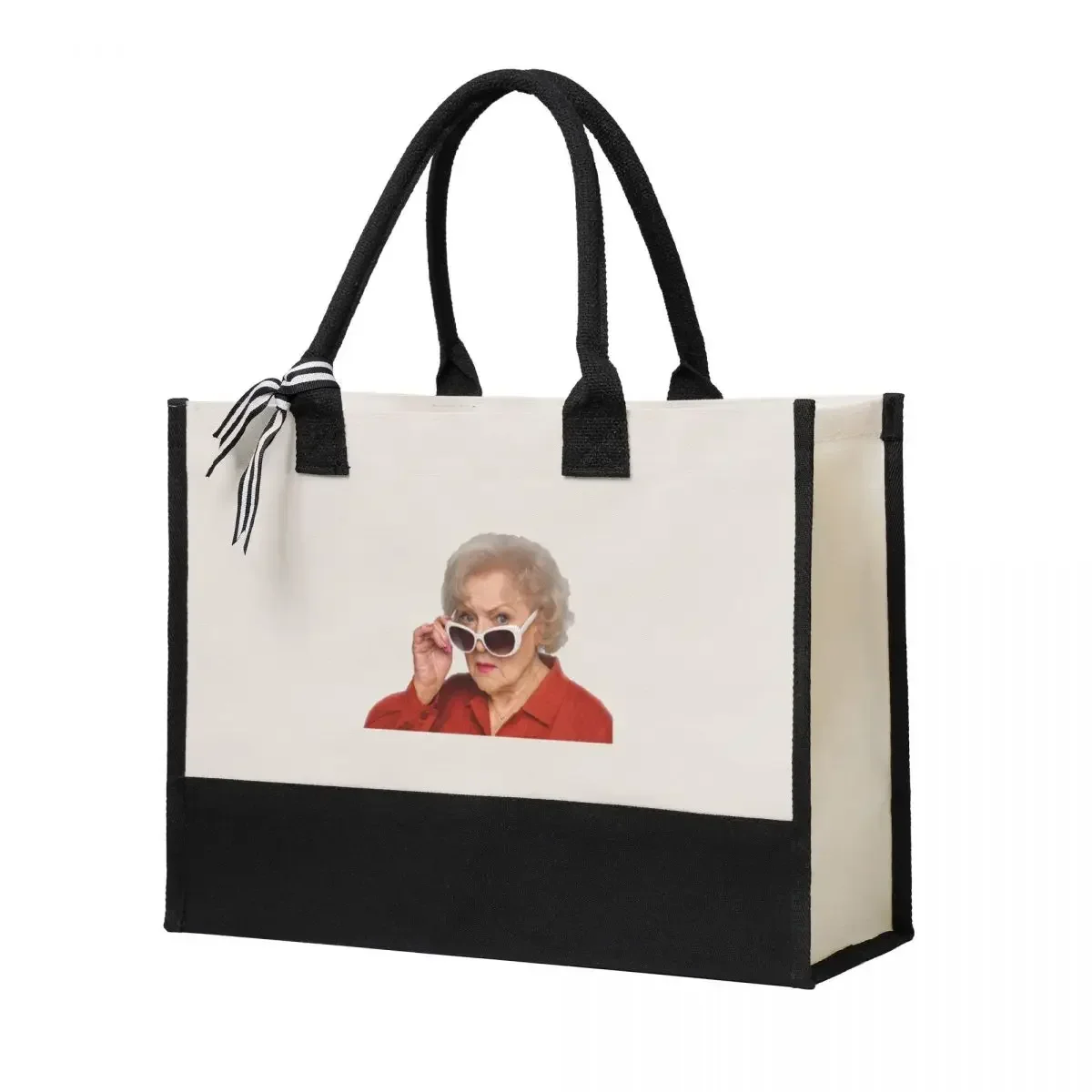 Bolsa de compras de regalo de lona Betty, bolsa de lona blanca de gran capacidad, regalos de calidad personalizables