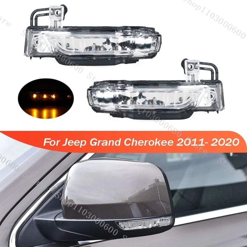 

For Jeep Grand Cherokee 2011 2012 2013 2014 2015 2016 2017 2018 2019 2020 Rearview Side Mirror Turn Signal Light Indicator Lamp