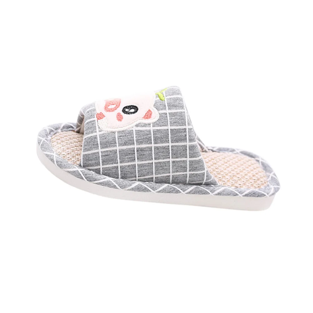 

Серые детские тапочки с рисунком свиньи, дышащая удобная нескользящая домашняя обувь, мягкие детские тапочки, размер 31-32, детские тапочки