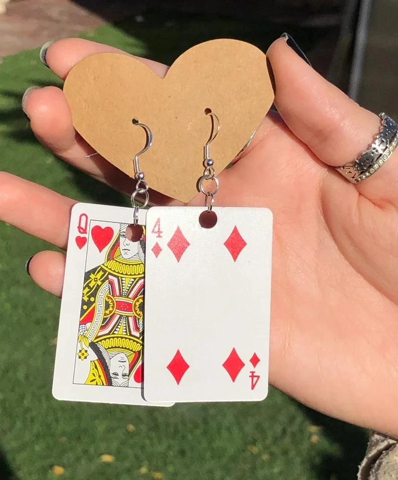 Mini Playing Card Earrings Fun and Quirky Earrings Statement