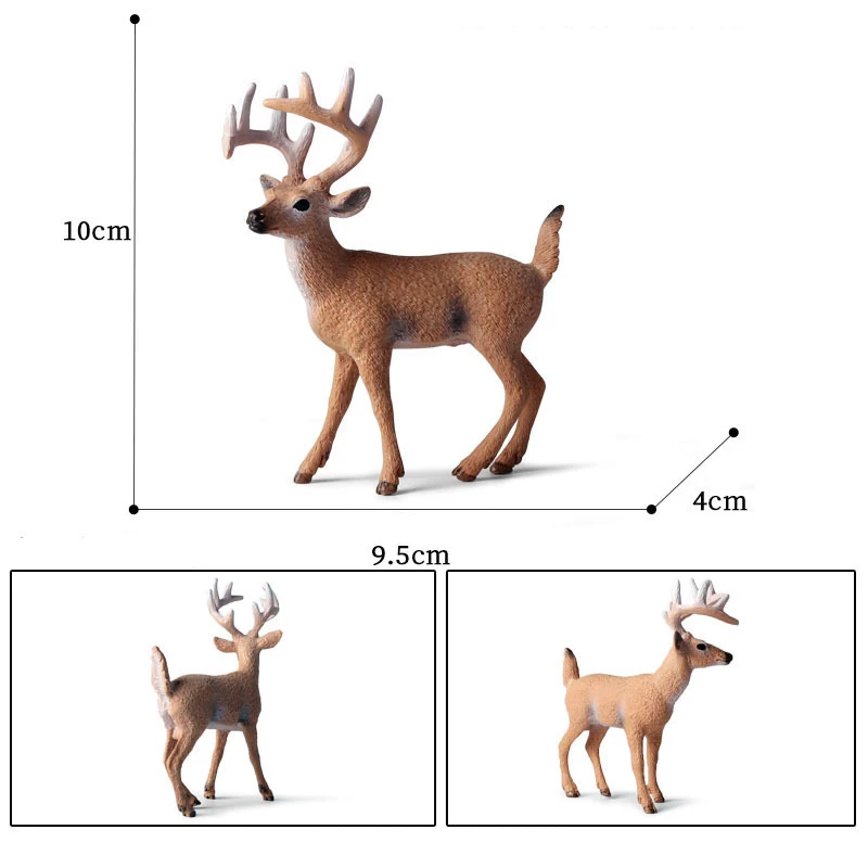 6 Stuks Simulatie Bos Herten Beeldjes Moose Elanden Rendier Sika Herten Actiefiguren Diermodel Decoratie Cake Toppers Speelgoed ﻿