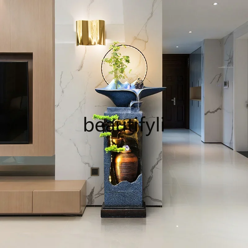 New Chinese rockery, flowing water fountain, floor-to-ceiling circulating water landscape, decorative gift-giving ornaments07