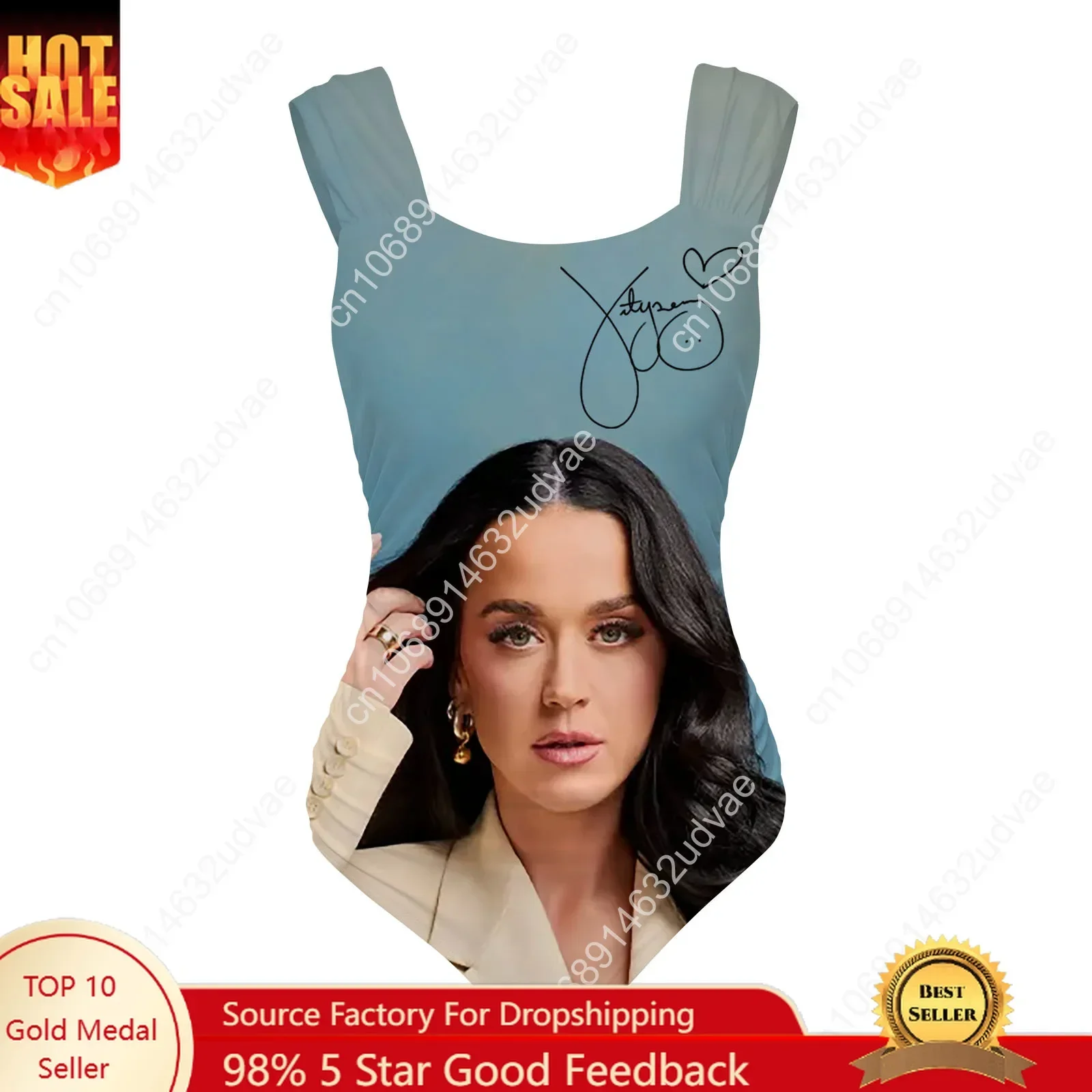 Katy Perry  Swimsuit Wide Strap Women Bathing Suits Personalized Swimwear Pool Party Sexy Bikini Customize Beachwear