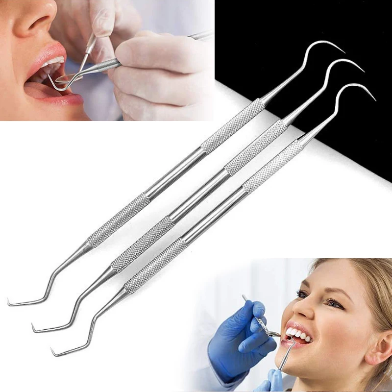 1Pc Dentist Teeth Clean Hygiene Explorer Probe Hook Pick Stainless Steel Double Ends Dental Instrument Tools