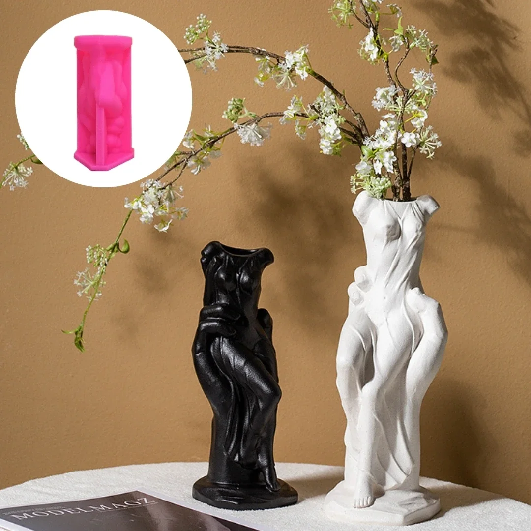 DIY Venus Statue Vase Epoxy Resin Silicone Mold Goddess Sculpture Vase Concrete Cement Mould Women's Vase Gypsum Silicone Molds