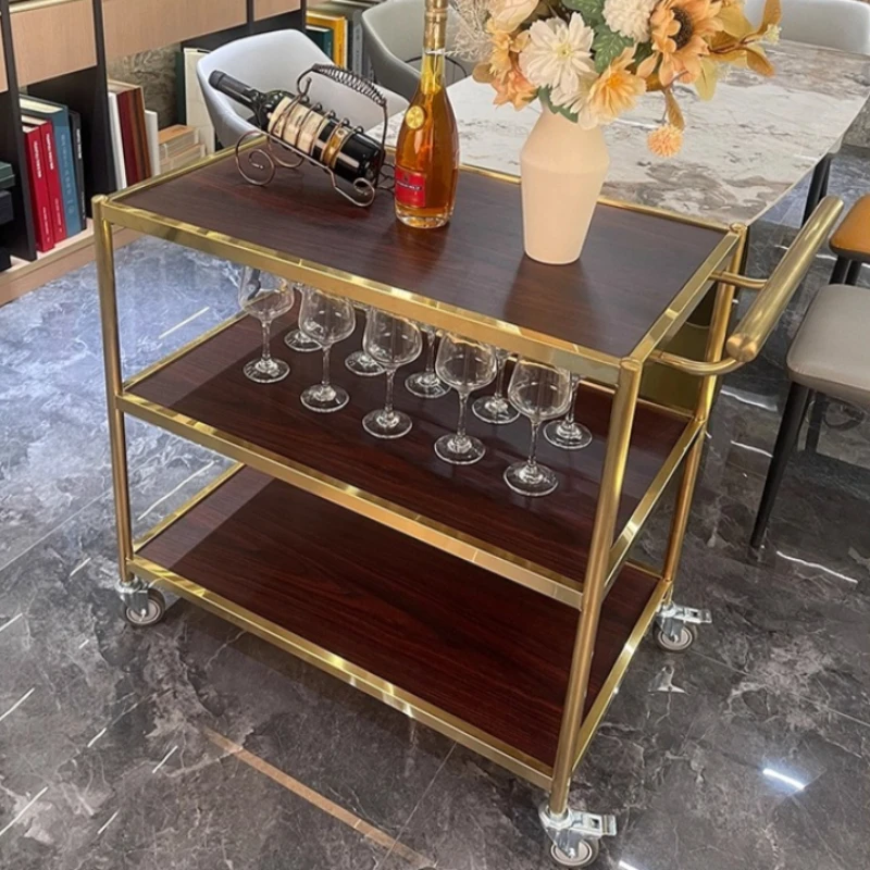 عربة يد للفنادق للتخزين الفضي، تفاصيل عربة يدوية للفندق المتحركة، عربة محمولة، أثاث تجاري من Reinigungs Wagen #2