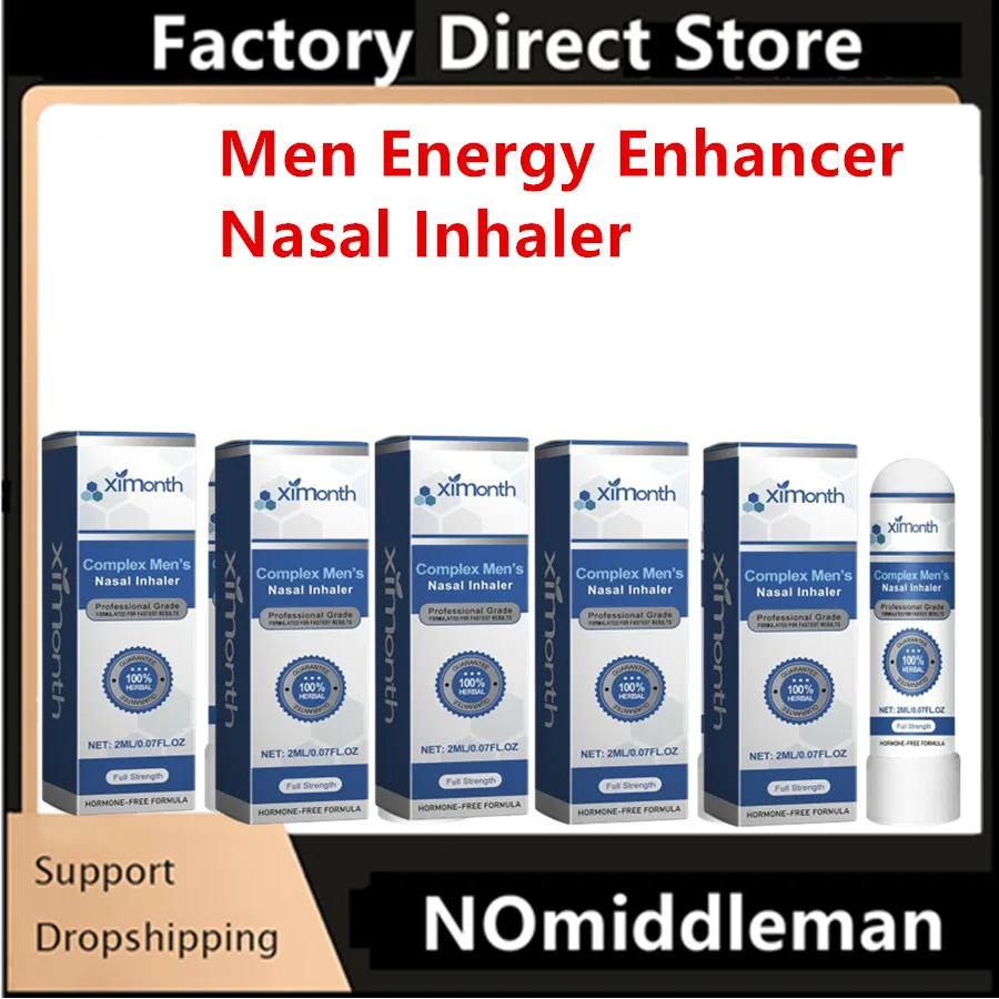 Men Energy Enhancer Nasal Inhaler Promote Energizing Level Boost Endurance Refreshing Awakening Brain Soothe Fatigue Nose Stick