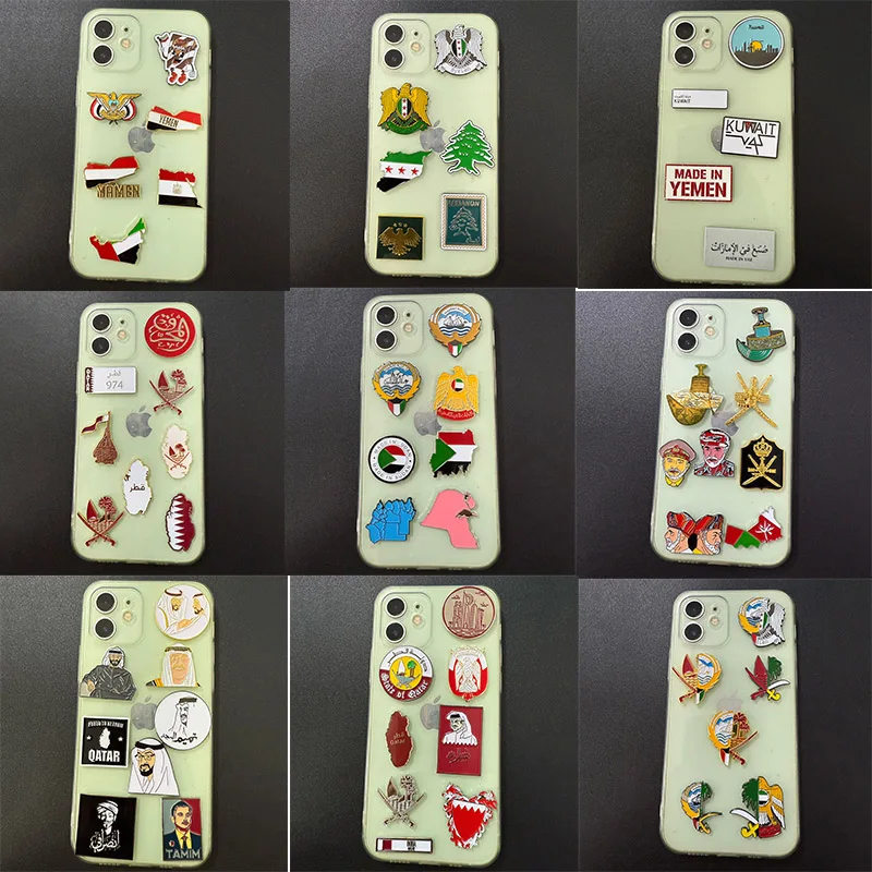 

5 шт. много Ближний Восток для мобильного телефона 3M наклейка значок металлическая булавка броши булавки