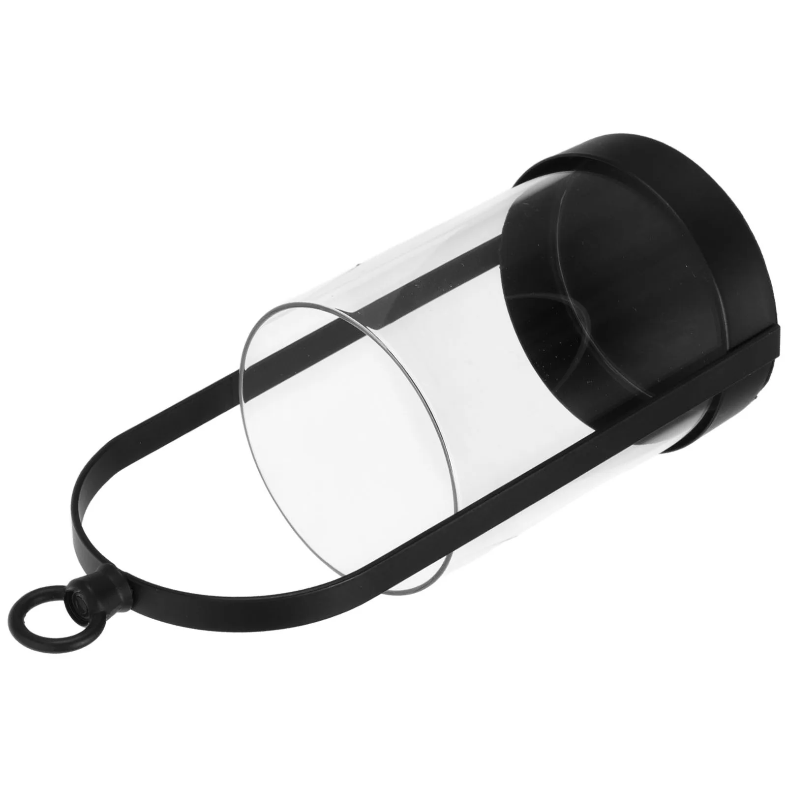 

Decorative Hurricane Holder Black Metal Lantern Sturdy Iron Frame Glass Panels Windproof Lantern for Outdoor Front