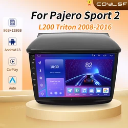 For Mitsubishi Pajero Sport 2 L200 Triton 2008 - 2016 car radio 2 din android Auto Multimedia Carplay 2din DVD GPS Navigation