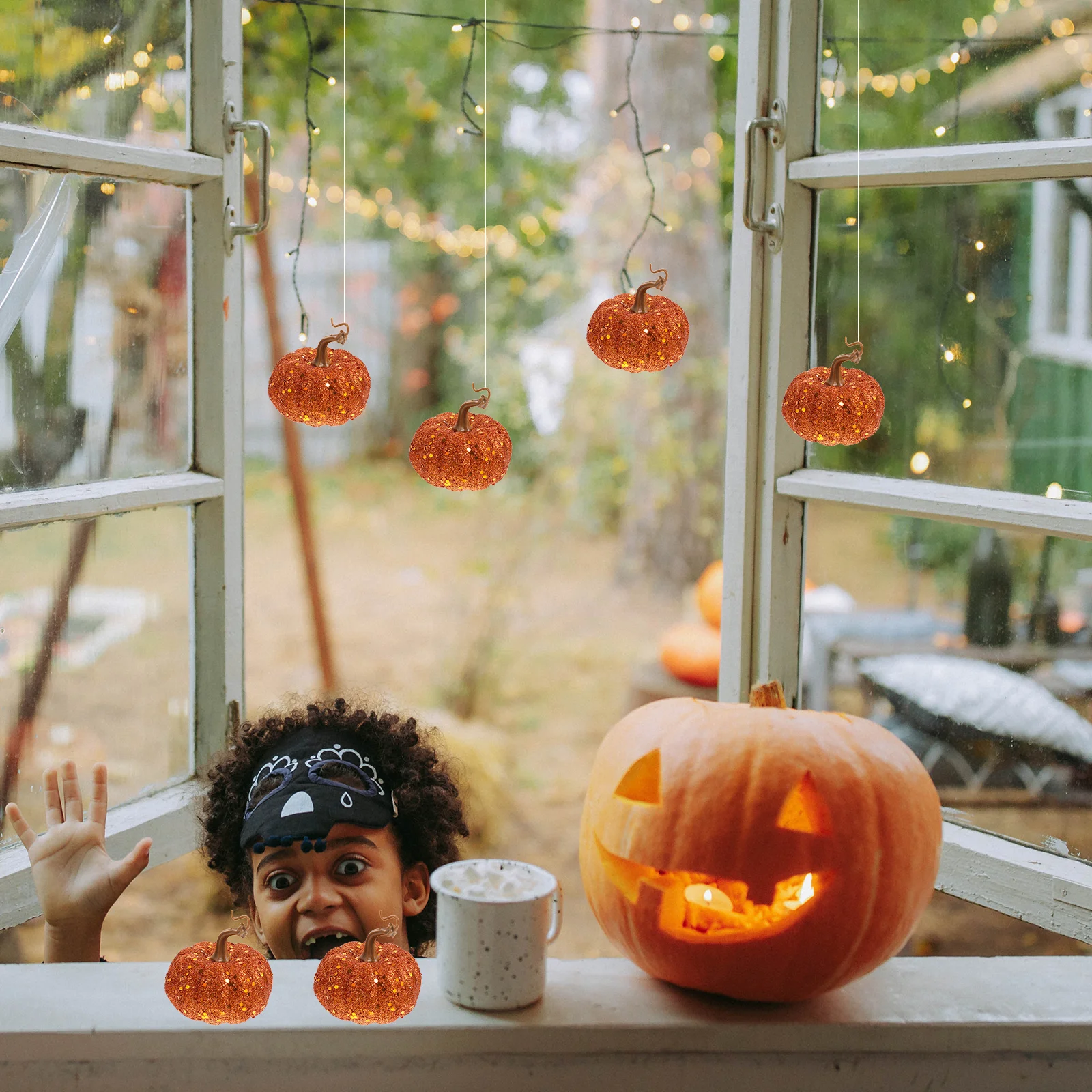 

6pcs Simulated Foam Pumpkin Hanging Ornament Halloween Decorative Pendant Party Supplies Festival Decor Craft Table Centerpiece