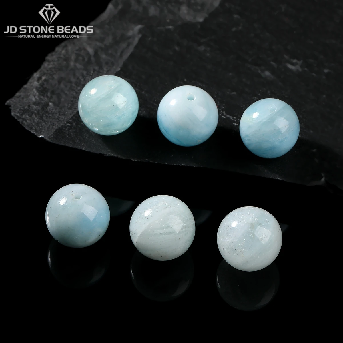 

1Pc Natural Stone Aquamarine Bead Round Loose Spacer Bead 12mm for Jewelry Making DIY Bracelet Necklace Accessory Wholesale