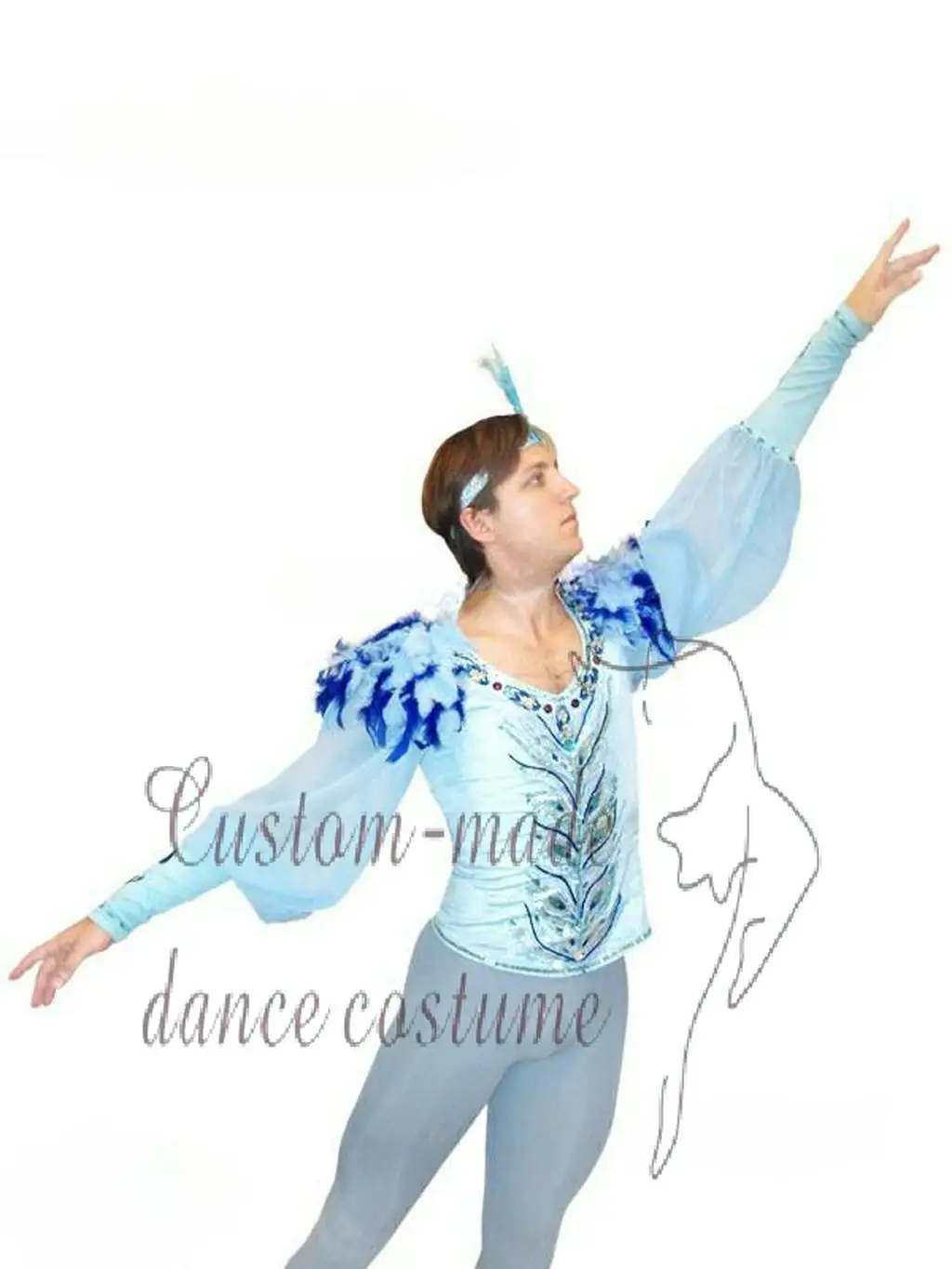 2023 new blue bird role ballet men men's ballet clothing high-end private custom adult children performance competition clothing